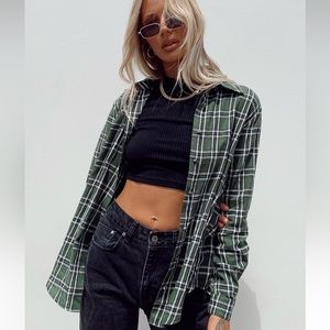 Princess Polly Green Flannel